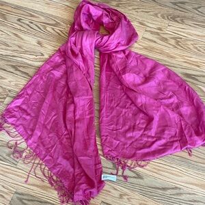 Vibrant Fuchsia Scarf with Fringe
